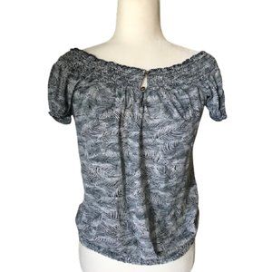 Lucky Brand blue and white boho top size m